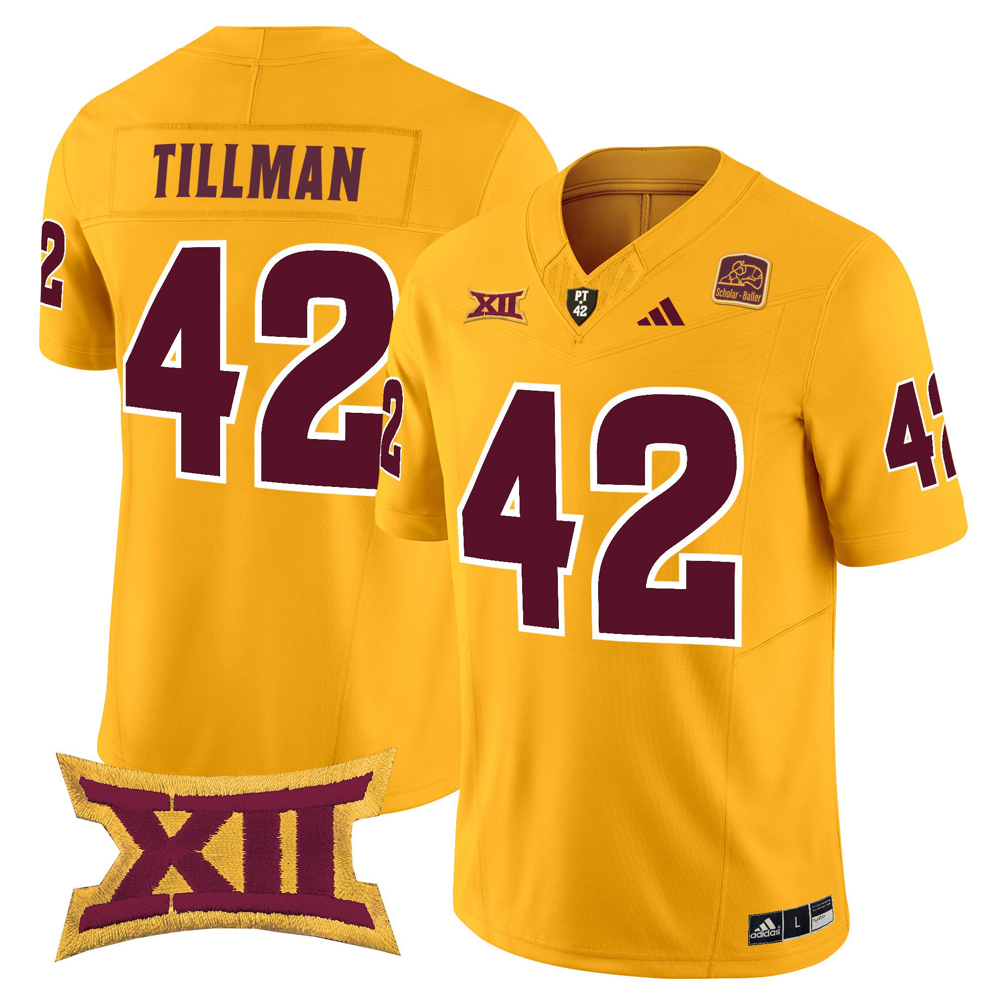 Men Arizona State Sun Devils #42 Tillman Yellow 2024 Vapor Limited NCAA Jersey->ncaa teams->NCAA Jersey